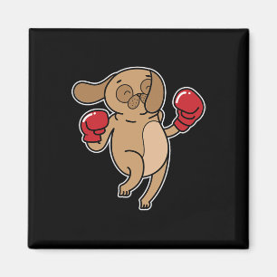 Pug Dog Does Boxing  Magnet
