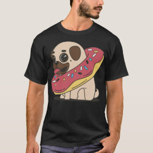 Pug Dog Doglovers Doughnut Ring Cute Sweet space t T-Shirt