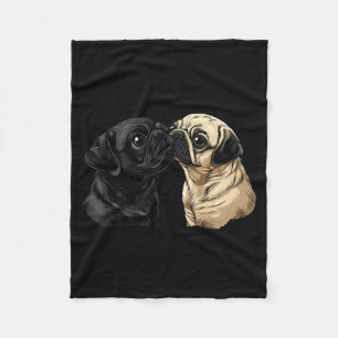 Pug Dog Face Colorful Rtrait Animal Cute Pug Lover Fleece Blanket