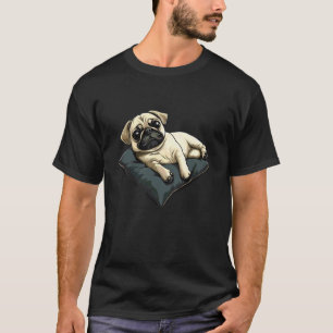 Pug Dog Face Colourful Portrait Animal Cute Pug Lo T-Shirt
