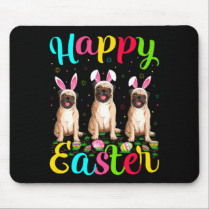 Pug Dog Funny Easter Egg Bunny Pug Happy Easter T  Mouse Pad