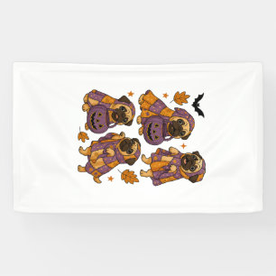 Pug Dog Ghost Halloween Spooky Banner