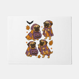 Pug Dog Ghost Halloween Spooky Doormat