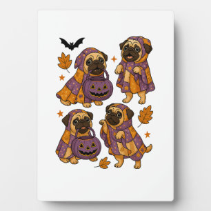 Pug Dog Ghost Halloween Spooky Plaque