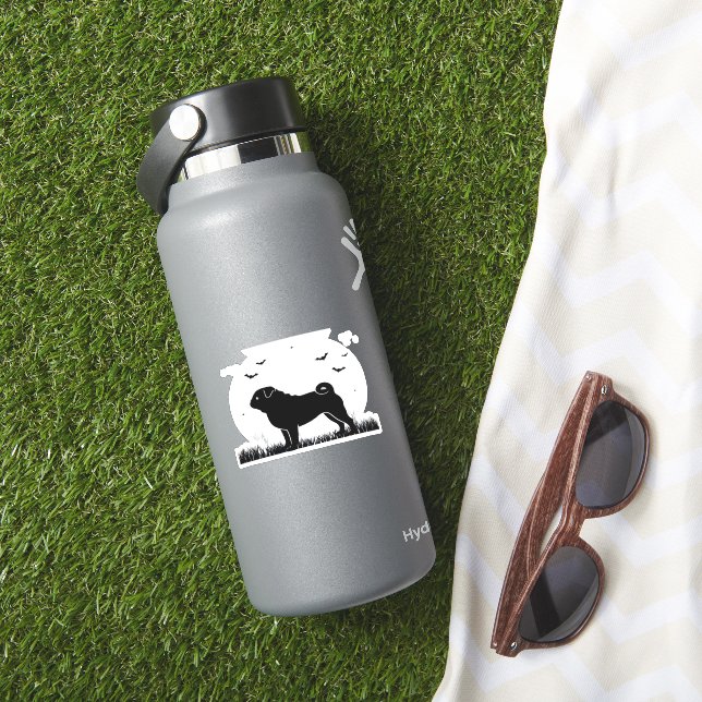 Pug Dog – Halloween Moon Silhouette Classic T-Shir (HydroFlask Insitu)