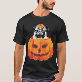 Pug Dog Happy Halloween Pumpkin T-Shirt