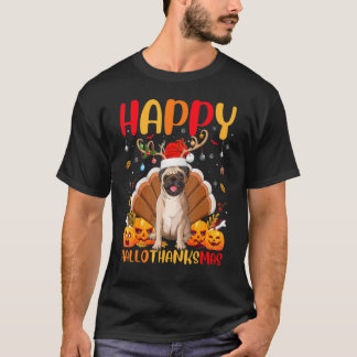 Pug Dog Happy Pug Hellothanksmas T-Shirt