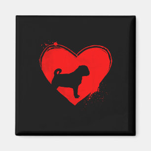 Pug Dog Heart Shape Valentine Dog Lovers  Magnet