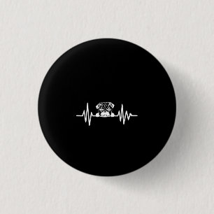 Pug Dog Heartbeat Cute Pug Face 3 Cm Round Badge