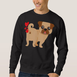 Pug Dog Hearts Funny Cute Valentines Day Sweatshirt