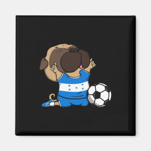 Pug Dog Honduras Soccer Fans Jersey Honduran Footb Magnet