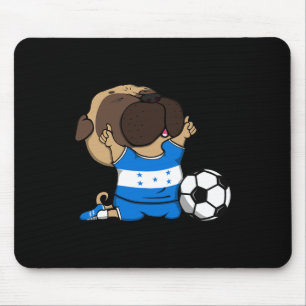 Pug Dog Honduras Soccer Fans Jersey Honduran Footl Mouse Pad