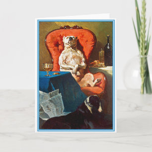 Pug Dog in An Armchair Card