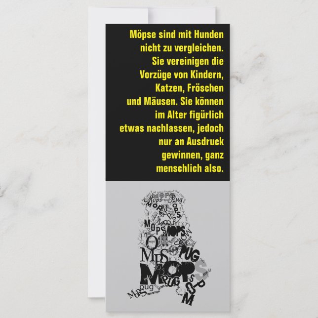 Pug Dog Invitations (Front)