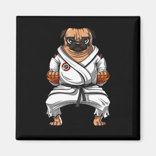 Pug Dog Karate Martial Arts Kickboxing Jiu Jitsu B Magnet