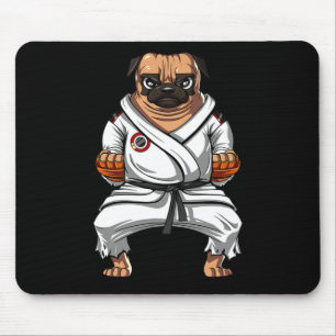 Pug Dog Karate Martial Arts Kickboxing Jiu Jitsu B Mouse Pad