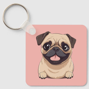 Pug dog key ring