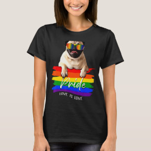 Pug Dog Love Is Loves Pride Lgbt Supporter T-Shirt