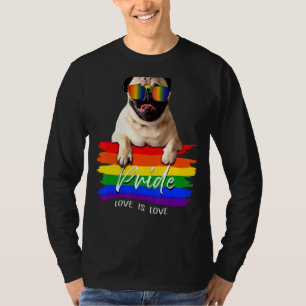 Pug Dog Love Is Loves Pride Lgbt Supporter T-Shirt