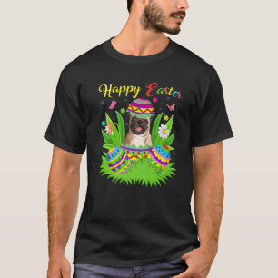 Pug Dog Lover Floral Easter Egg Funny Pug Easter T-Shirt