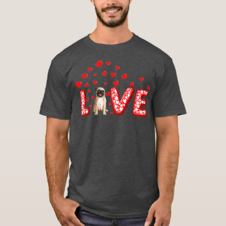Pug Dog Lover Funny Hearts Love Pug Valentine's Da T-Shirt