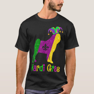 Pug Dog Lover Mardi Gras Carnival Jester T-Shirt