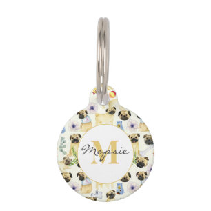 Pug dog lover personalised pet tag