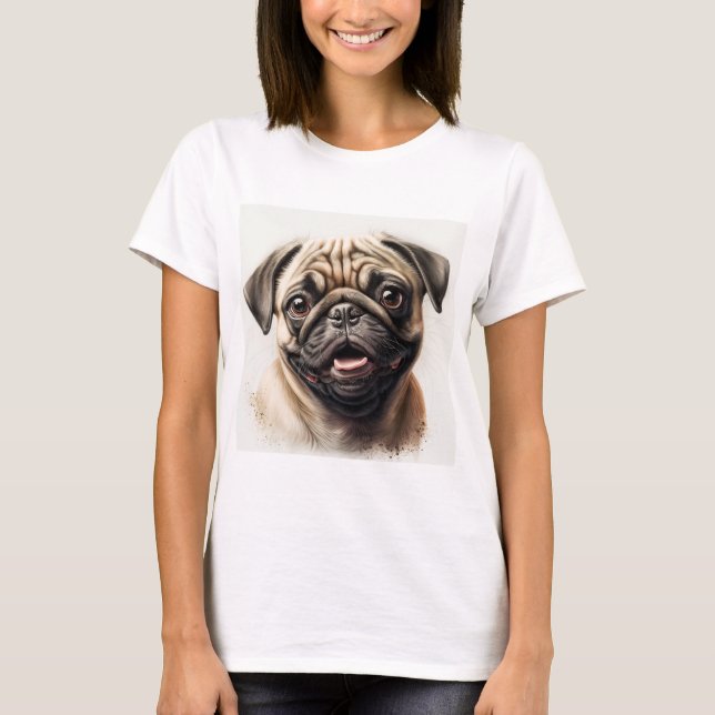 Pug dog lover T-shirt dog mum T-shirt (Front)