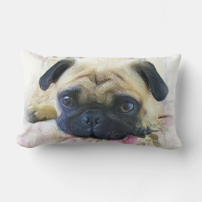 Pug Dog Lumbar Cushion (Front)