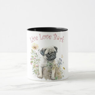 Pug Dog Mum Floral Mug