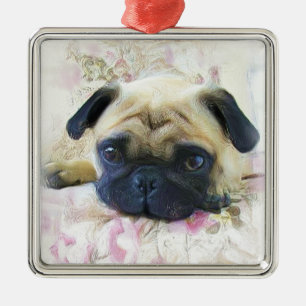 Pug dog ornament
