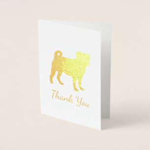 Pug Dog Party Theme Celebration Foil Card