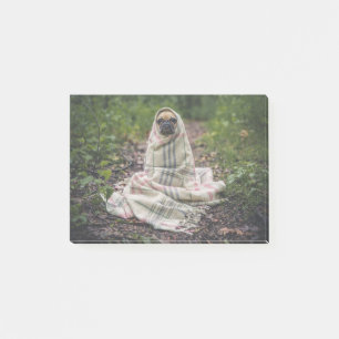 Pug Dog Pet Animal Puppy Cute Wrapped Blanket Post-it Notes