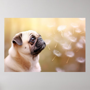 Pug Dog Pet Animal Tranquil Peaceful Poster