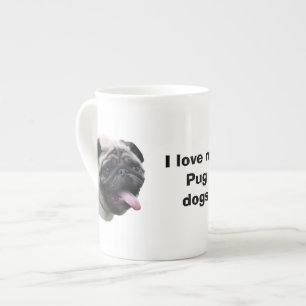 Pug dog pet photo portrait bone china mug