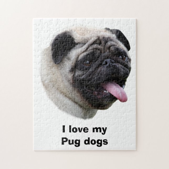 Pug dog pet photo portrait jigsaw puzzle (Vertical)
