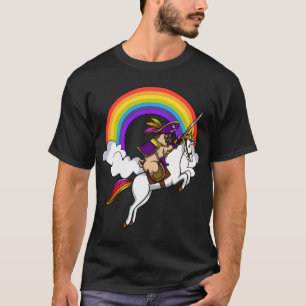 Pug Dog Pirate Riding Unicorn T-Shirt