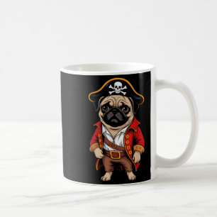 Pug Dog Pirate Shirt Boys Kids Skull Halloween Cos Coffee Mug