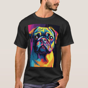Pug dog portraits drawing. animal colourful. Anima T-Shirt
