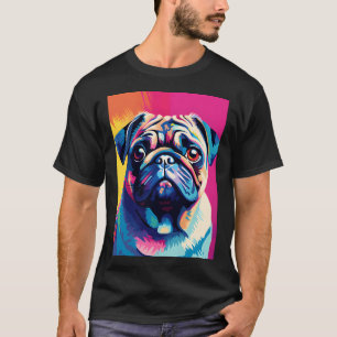Pug dog portraits drawing. animal colourful. Anima T-Shirt