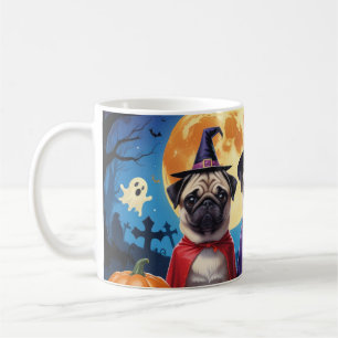 Pug Dog Pumpkin Halloween Funny  Coffee Mug