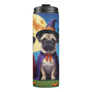 Pug Dog Pumpkin Halloween Funny  Thermal Tumbler
