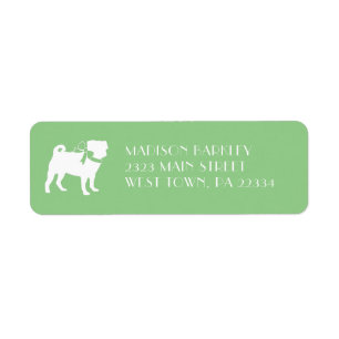 Pug Dog Puppy Label Return Address Label
