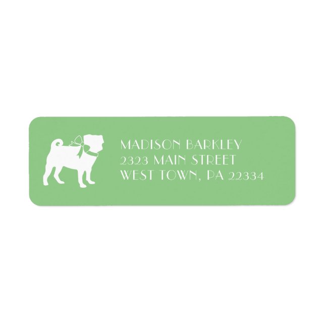Pug Dog Puppy Label Return Address Label (Front)