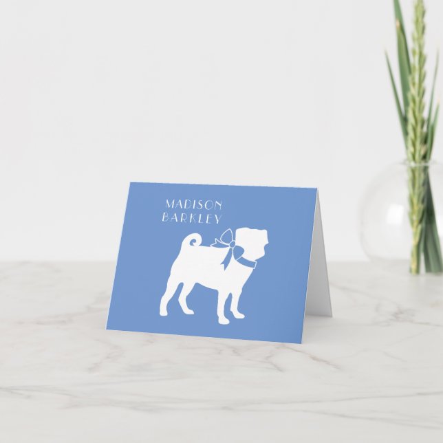 Pug Dog Puppy Note Card (Front)