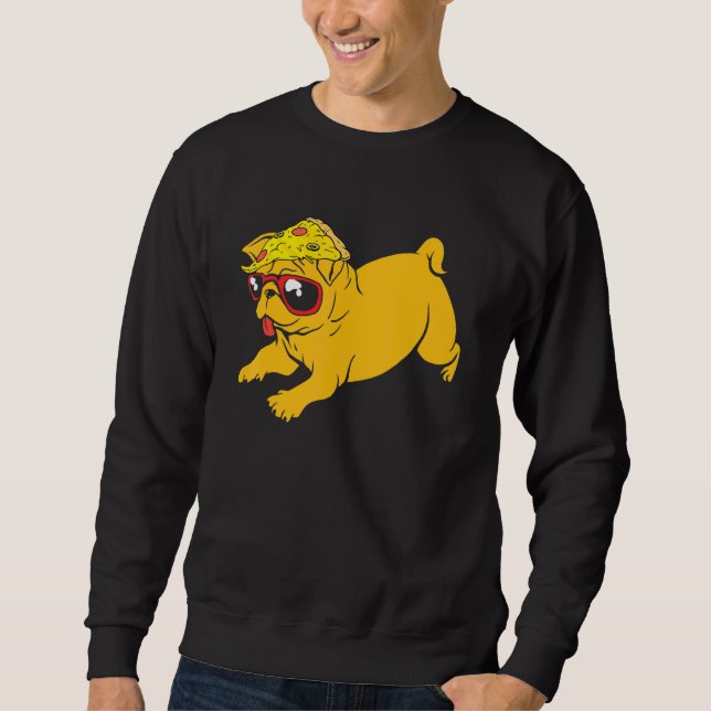 Pug Dog Puppy Slice Of Pizza Pet Box Sweatshirt (Front)
