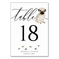 Pug Dog puppy Wedding Calligraphy Signature