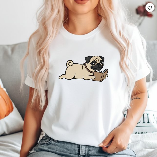 Pug Dog Reading Tee Funny Pug Mom   Dog reading (Creator Uploaded)
