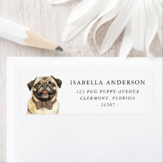 Pug Dog Return Address Label