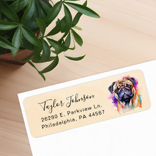 Pug Dog Return Address Label